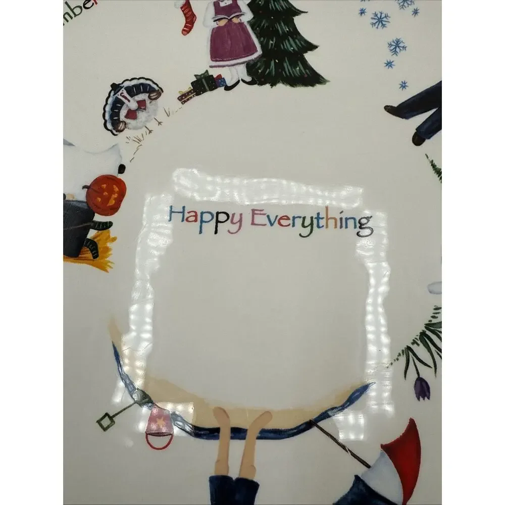 Nantucket Home Happy Everything Monthly Celebration Handled Cake Plate/Platter.